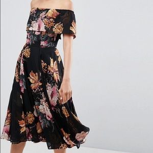 ASOS | Floral Bardot Dress Sz 4